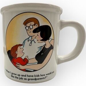 Vtg 1983 Family Circus 12oz‎ Mug Mom Grandparents Clay In Mind Bil Keane